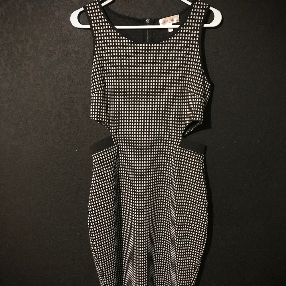 Black and white cutout dress